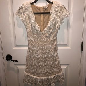 Florence Ruffle Trim Lace Dress White💗